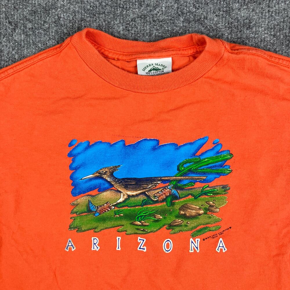 Sierra Madre Arizona T-Shirt Boys Size L Orange Dinosaur Graphic Cotton Souvenir